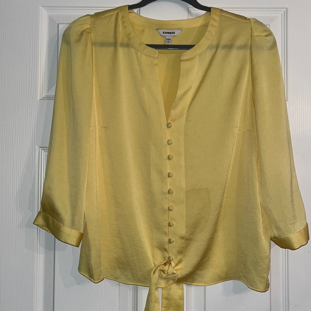Yellow Tie Blouse Express Large